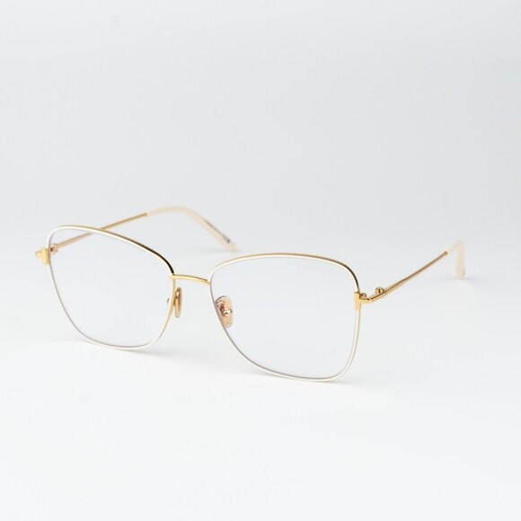 Tom Ford Woman Eyeglasses Gold Crystal Blue Light Block Butterfly FT5906-B 025 - Picture 1 of 10